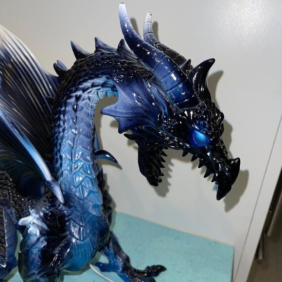 Pan Asian Creations Ltd. Wind Dragon Blue 19 in LED Eyes Blue Plastic Decorative - Picture 10 of 12